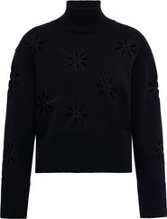 Maison Common Turtle Neck Pullover With Eylet Embroidery