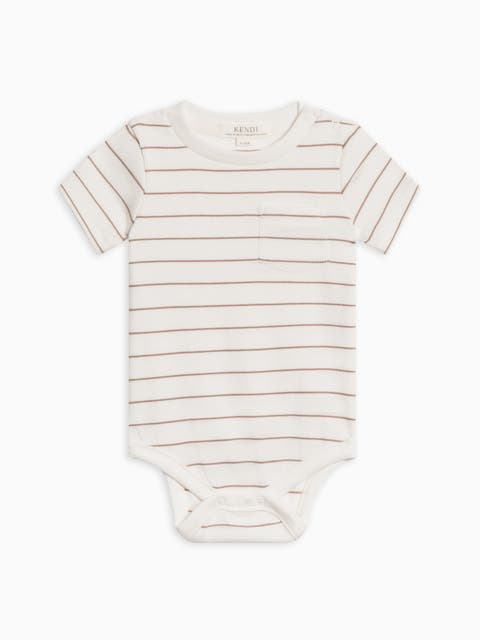 Organic Cotton Dana Ribbed Short Sleeve Pocket Bodysuit (Baby)