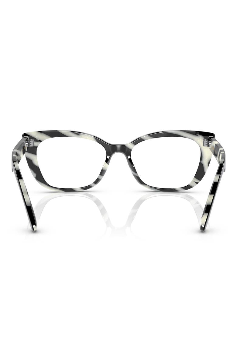 Dolce&Gabbana Kids' 47mm Small Cat Eye Sunglasses, Alternate, color, Black On Zebra / Demo Lens