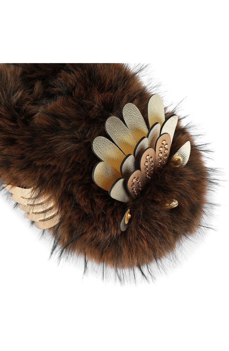 Kurt Geiger London Eagle Fluff Faux Fur Slipper, Alternate, color, Open Brown