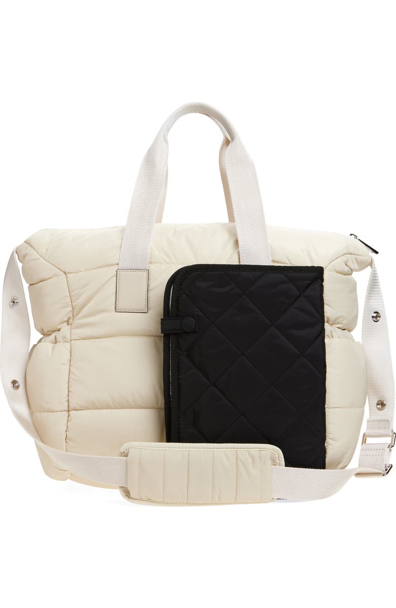 Moncler Mommy Quilted Diaper Bag, Alternate, color, Beige