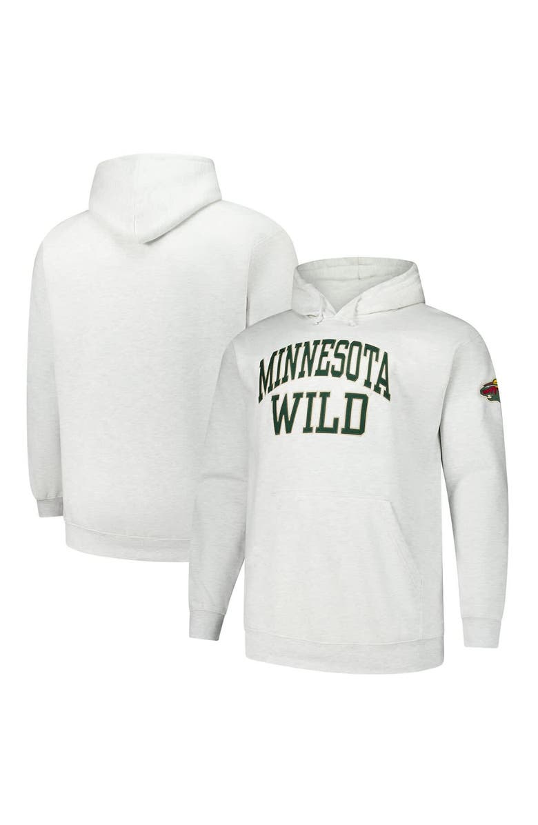 FANATICS Men's Fanatics Heather Gray Minnesota Wild Big & Tall Fleece Pullover Hoodie, Alternate, color, Heather Gray