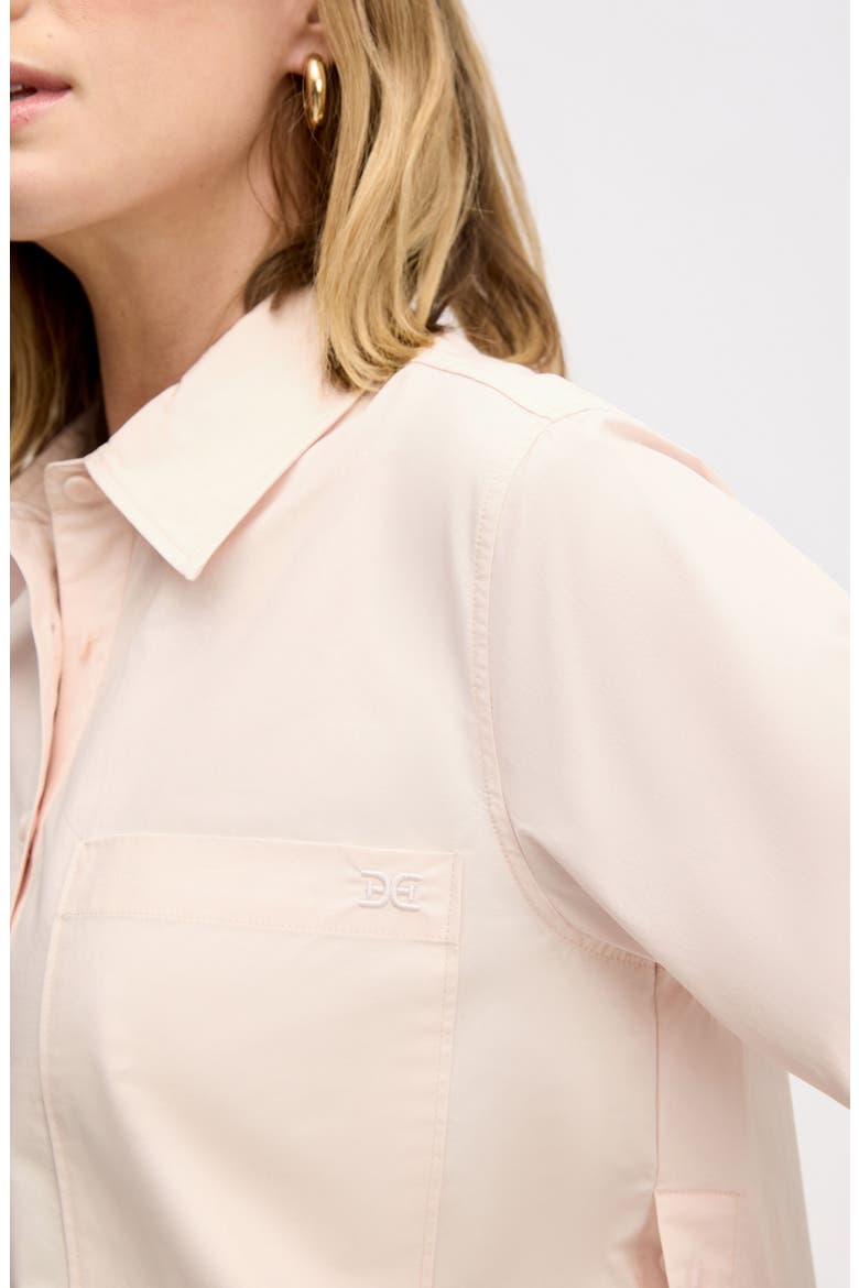 Side Button Cotton Poplin Button-Up Shirt, Alternate, color, SOFT PINK