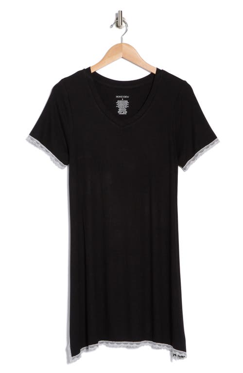 Honeydew Revival Rib Sleep Shirt In Black
