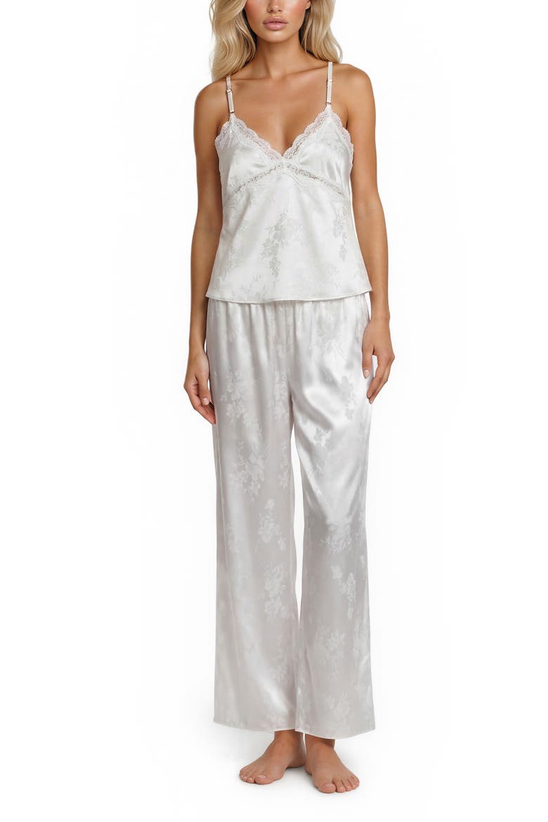 Florence Floral Capri Satin Pajamas, Main, color, IVORY