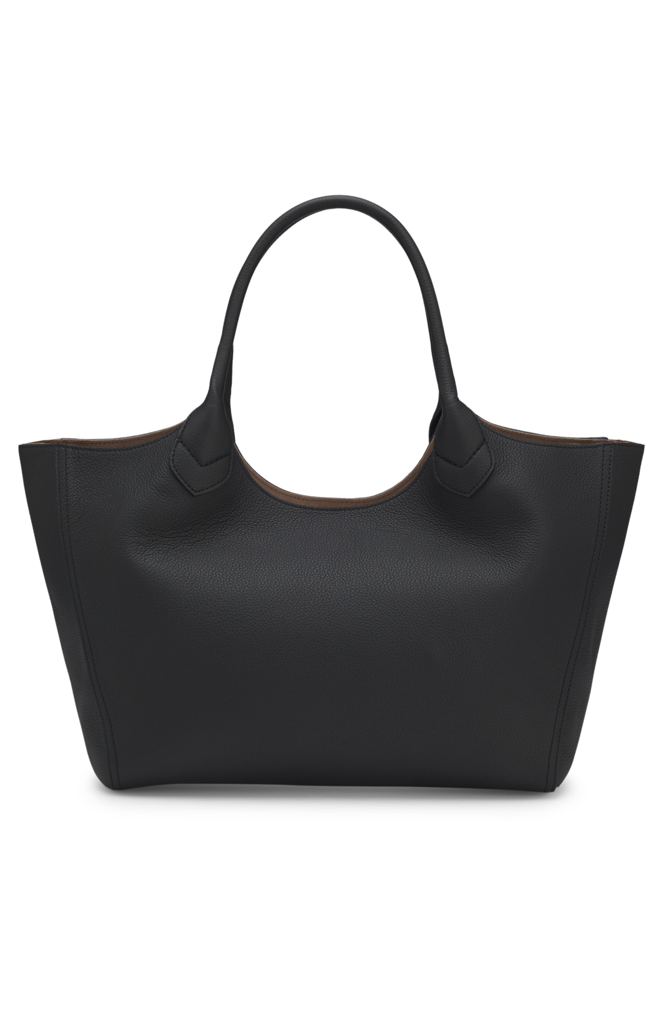 HUGO Lenah Leather Tote, Alternate, color, Black