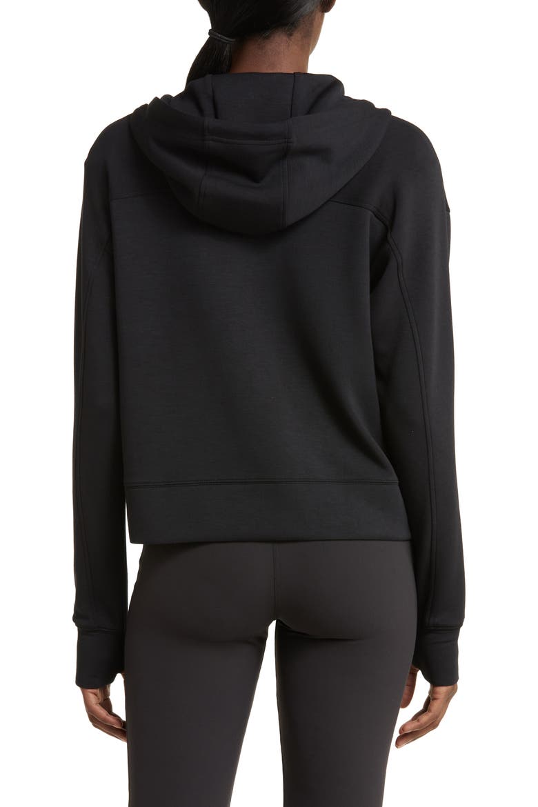 Intention Boxy Modal Blend Zip-Up Hoodie, Alternate, color, BLACK