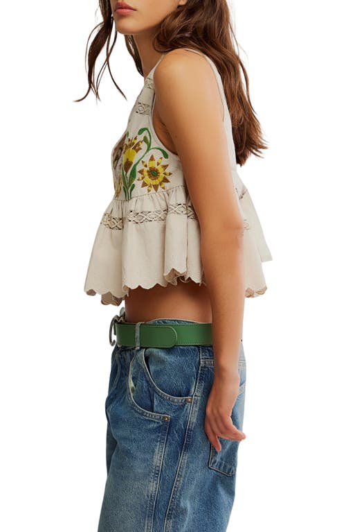 Free People Bali Vine Whispers Embroidered Tank In Neutral