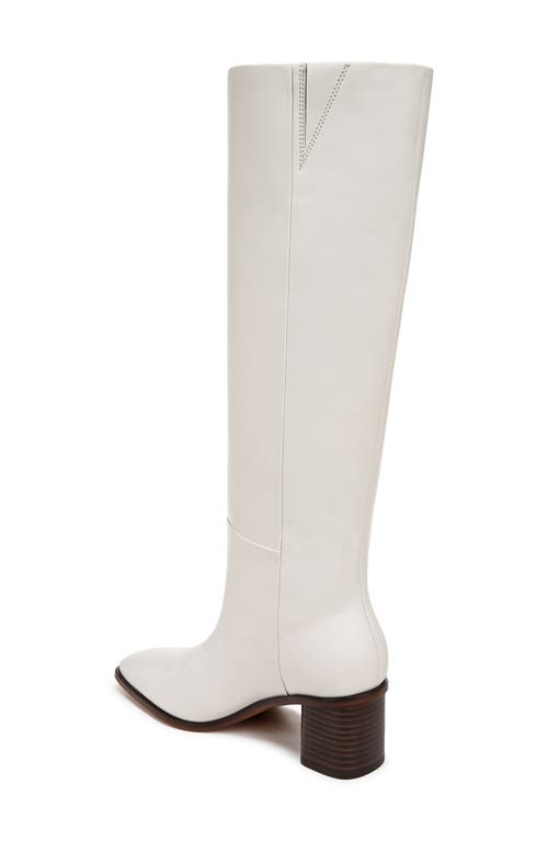 Vince Gerrie Leather Square-toe Knee Boots In Milk