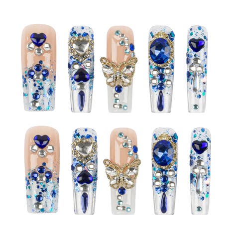3H Luxury Handmade Press-on Nails - Sapphire Spell