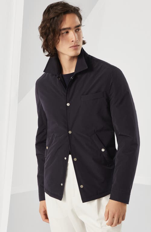 Shop Brunello Cucinelli Shirt-style Outerwear Jacket In Blue