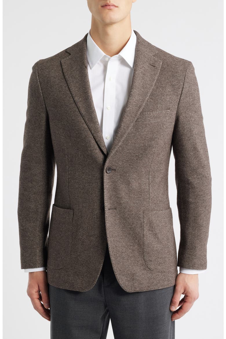 Icon Relaxed Fit Knit Wool & Cotton Blend Sport Coat, Alternate, color, BROWN