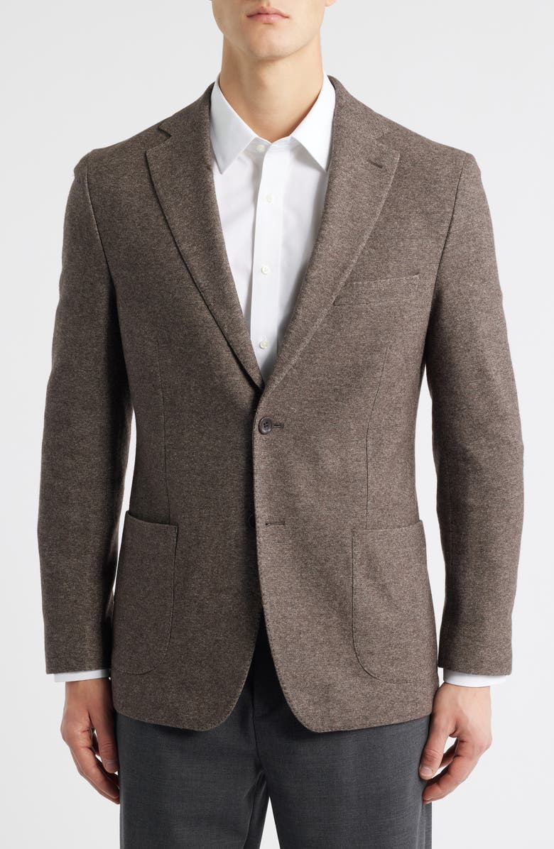 Vince Icon Relaxed Fit Knit Wool & Cotton Blend Sport Coat, Alternate, color, Brown