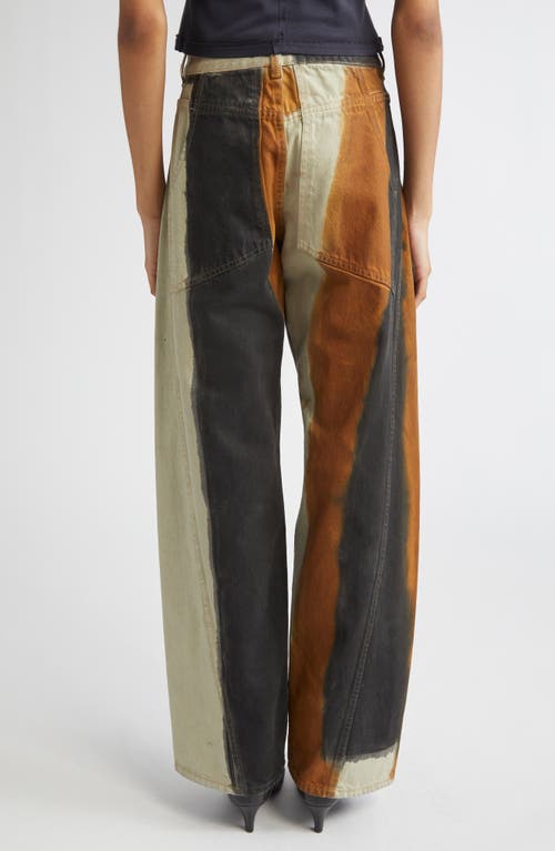 Eckhaus Latta Bend Colorblock Twisted Seam Jeans In Blue