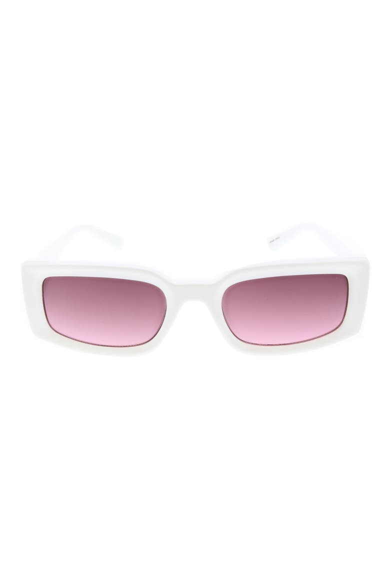 54mm Rectangular Sunglasses, Main, color, WHITE