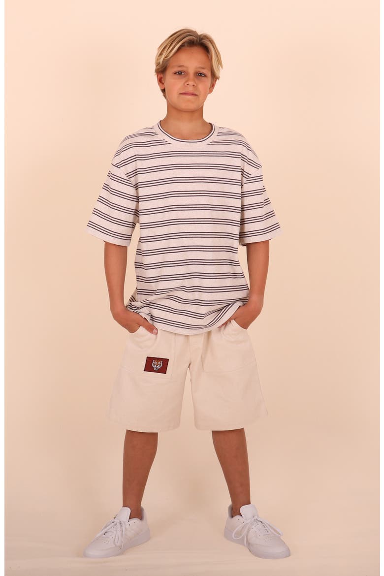 Kids' Ribbed Striped T-Shirt, Alternate, color, MULTI