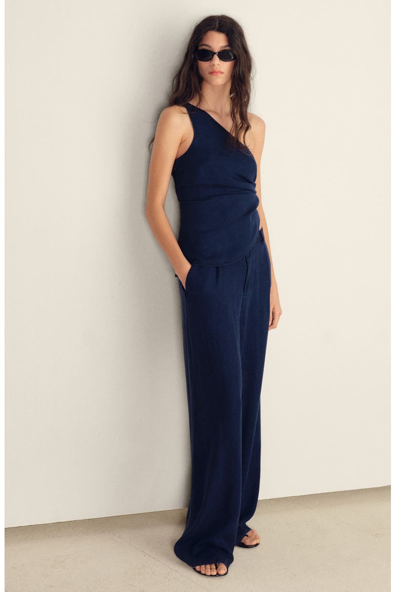 Pleated Wide Leg Pants, Alternate, color, DARK BLUE