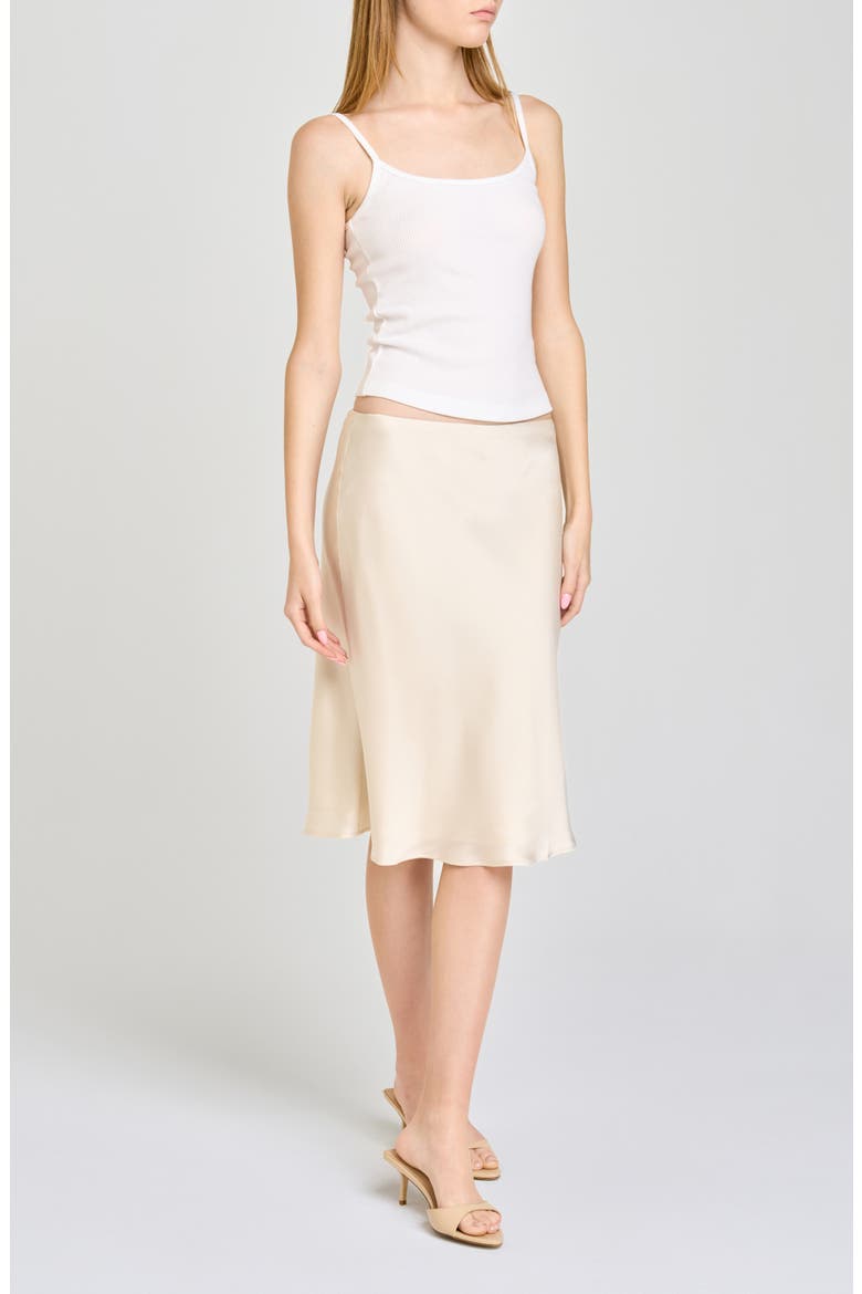 Felicity Satin Slip Skirt, Alternate, color, CREAM