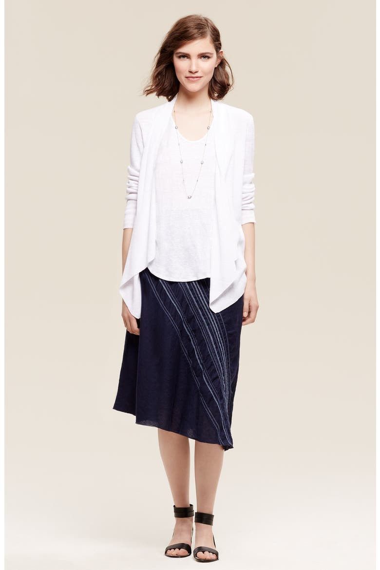 Organic Linen Angle Front Cardigan, Alternate, color, STRAWBERRY