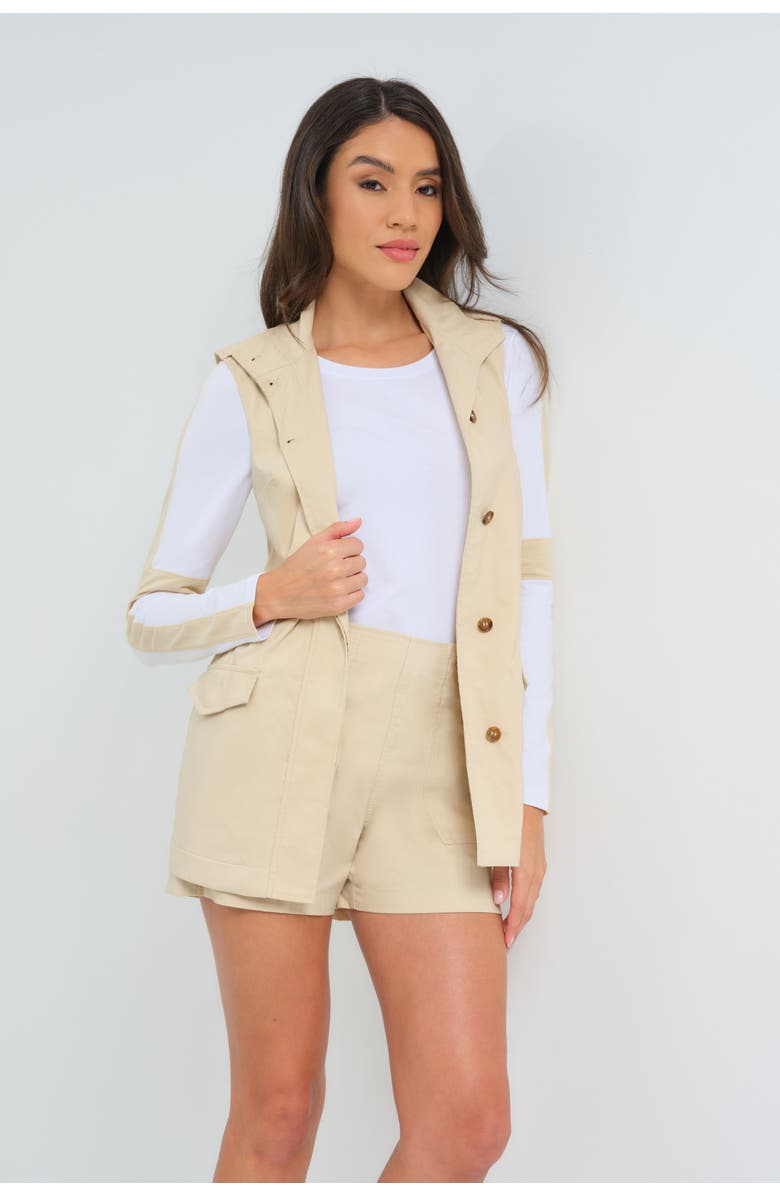 Anatomie Catrina Performance Cotton Vest, Main, color, Wheat