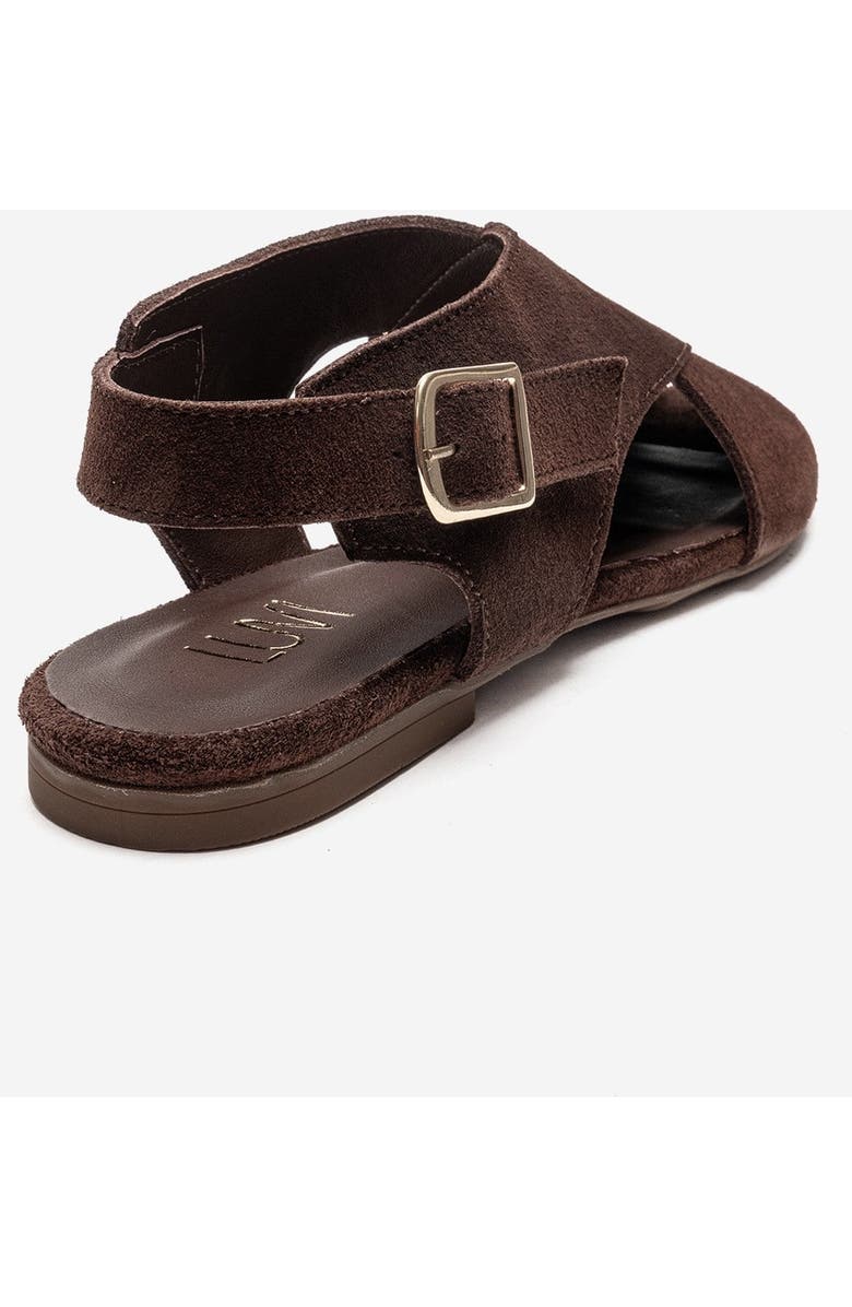 Forever & Always Shoes Monaro Leather Sandal, Alternate, color, Brown Suede