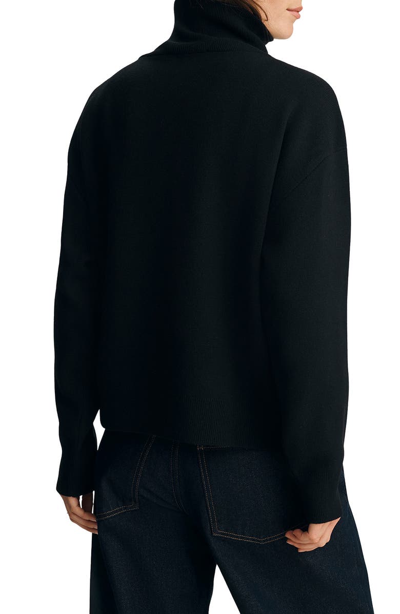 Mavi Jeans Half Zip Polo Sweater, Alternate, color, Black