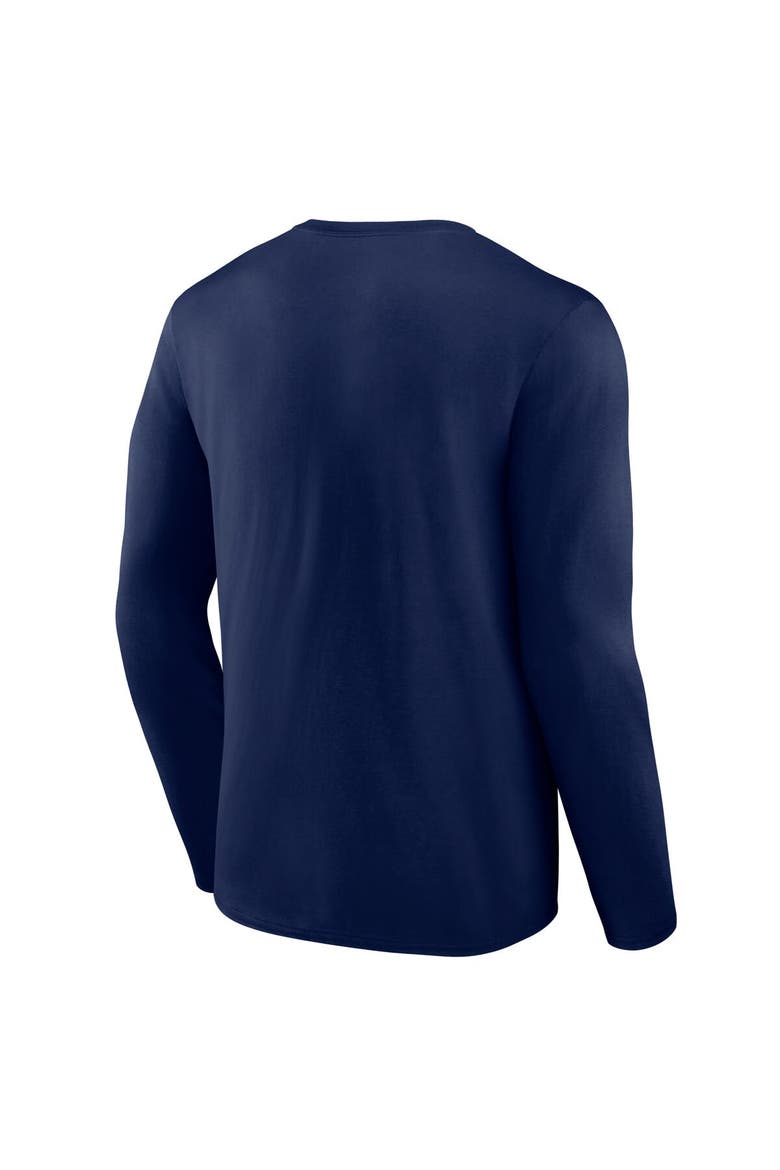 Men's Logo Athletic Navy Cleveland Guardians Heart & Soul Long Sleeve T-Shirt, Alternate, color, Navy