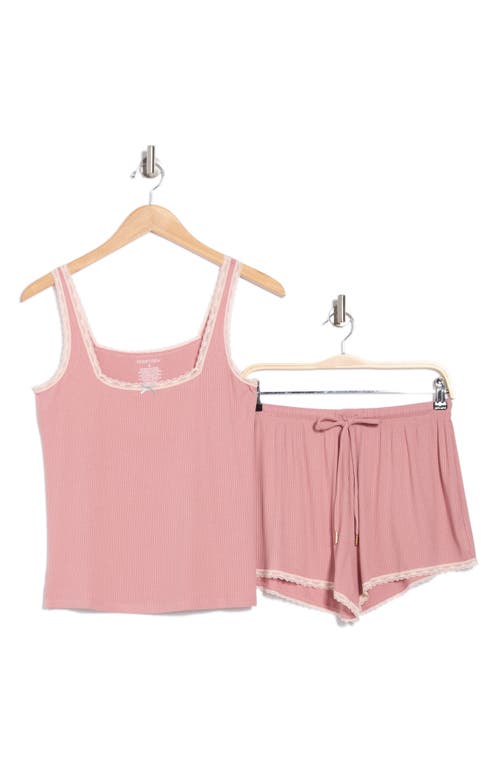 Honeydew Revival Rib Short Pajamas In Mauve