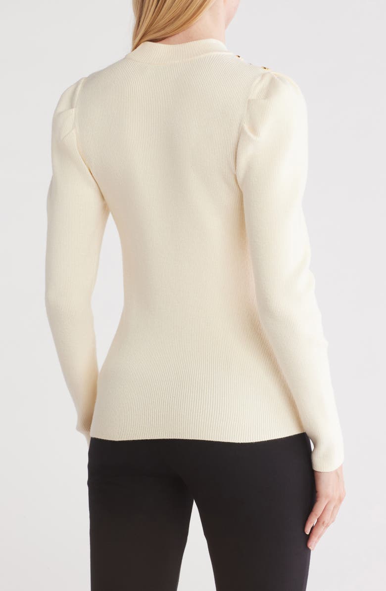 Laundry by Shelli Segal Shoulder Button Puff Sleeve Sweater | Nordstromrack