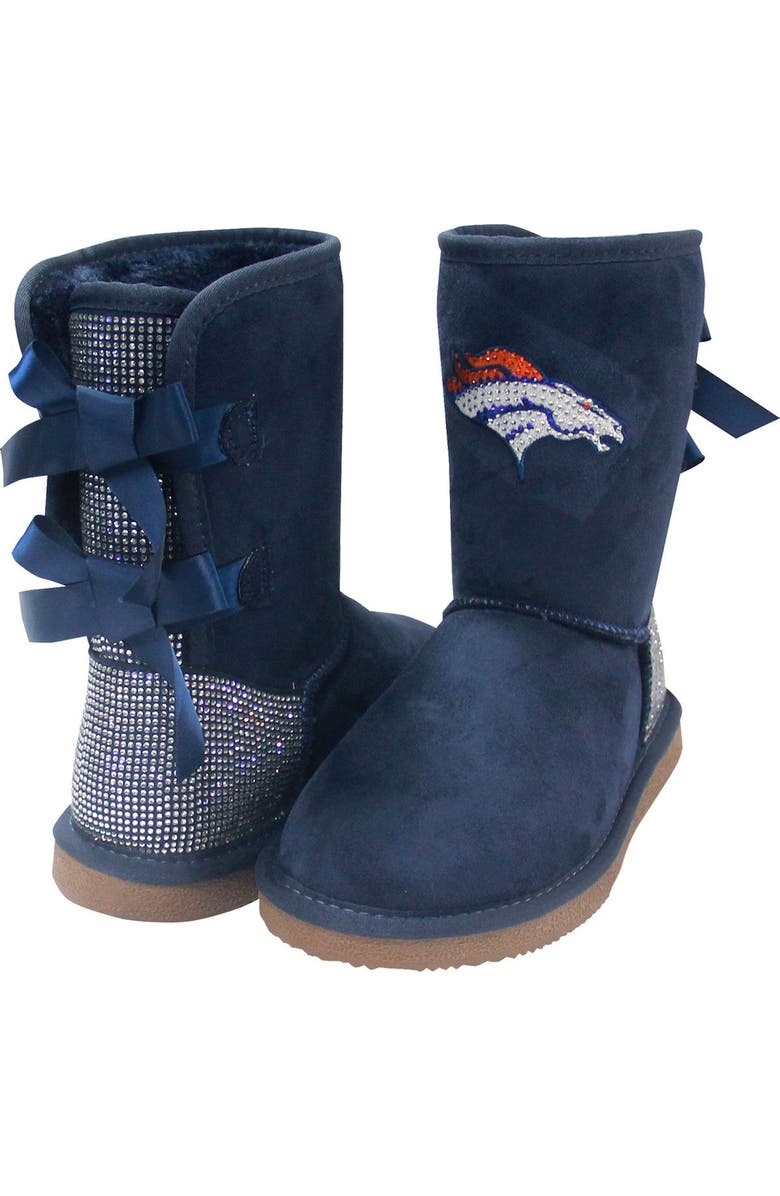 CUCE Women's Cuce Denver Broncos Team Colored Faux Suede Crystal Back Boots, Main, color,
