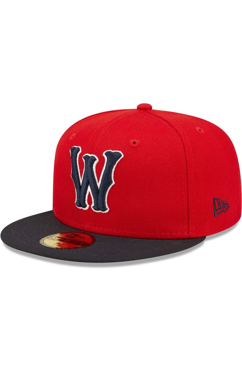 New Era Men's New Era Red Worcester Red Sox Authentic Collection Team Alternate 59FIFTY Fitted Hat, Main, color, 