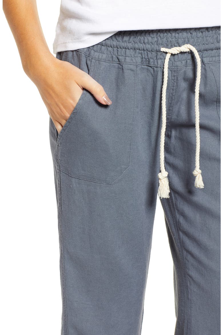 Oceanside Linen Blend Beach Pants, Alternate, color, TURBULENCE