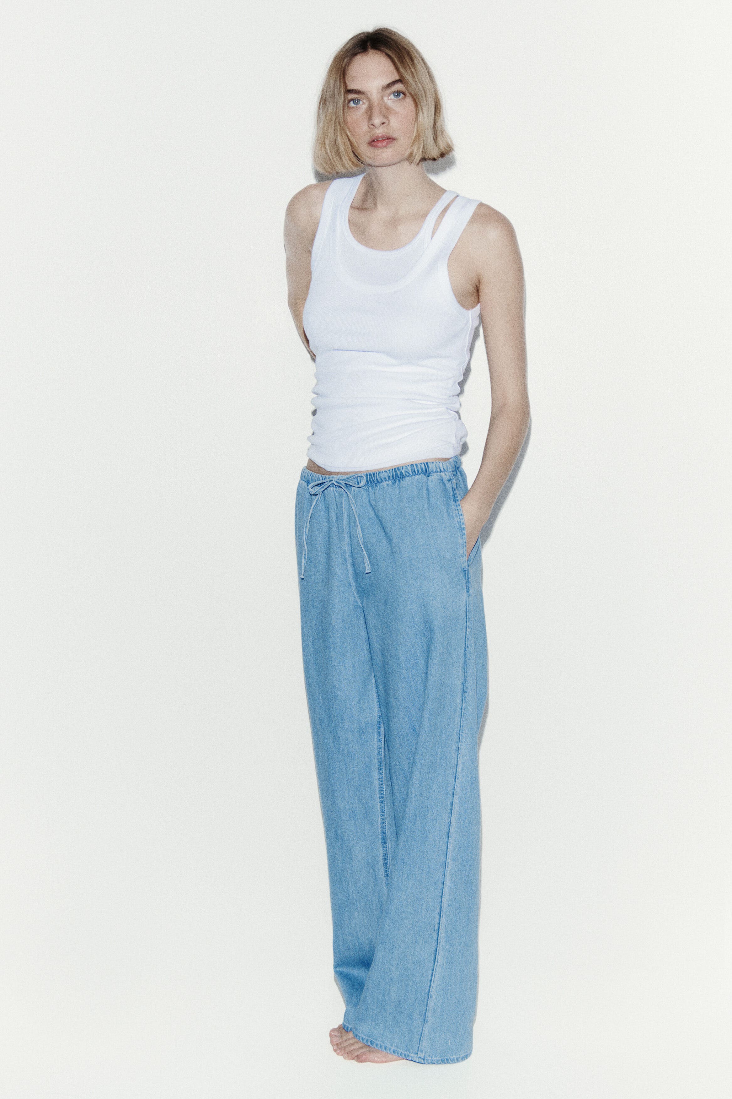 Denim drawstring pants - image 4