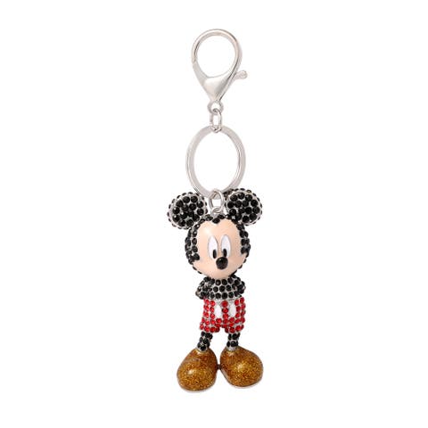 Mickey Mouse Pavé Crystal Bag Charm Keychain, Officially Licensed