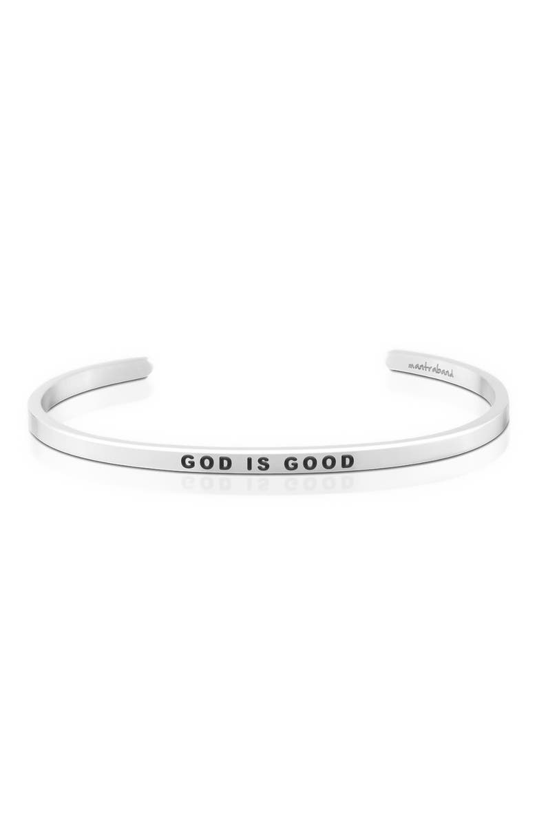 Mantra God Is Good bracelet, Main, color, Silver