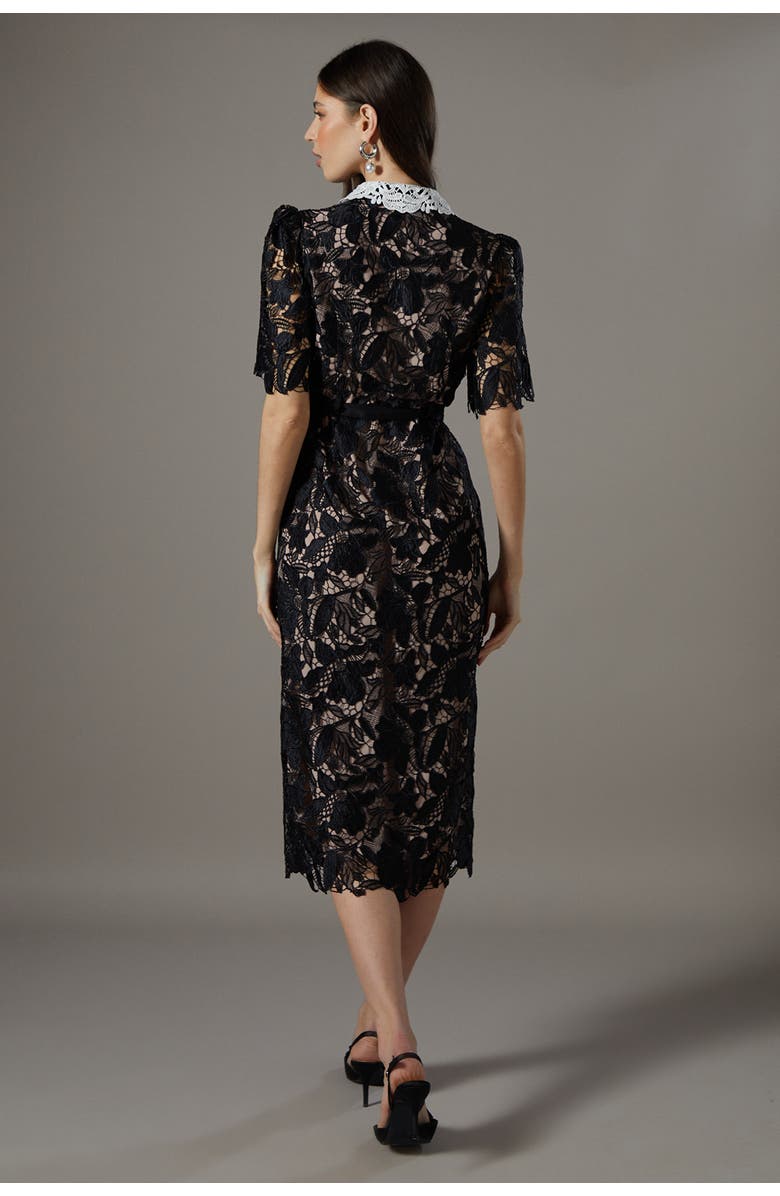 Coast Short Sleeve Lace Shirt Dress, Alternate, color, Black