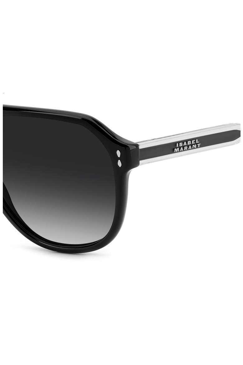 60mm Gradient Pilot Sunglasses, Alternate, color, BLACK/ DARK GREY SF