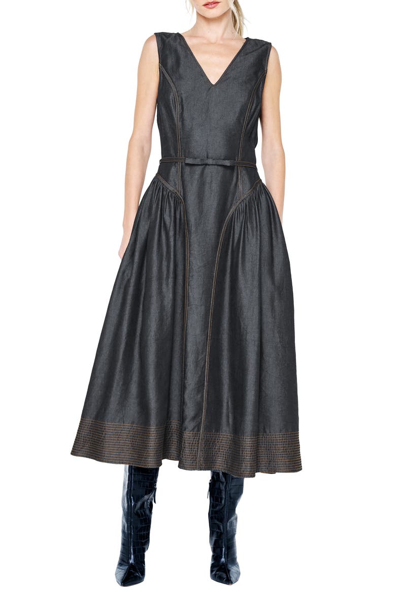 Bruni Sleeveless Fit & Flare Dress, Main, color, BLACK