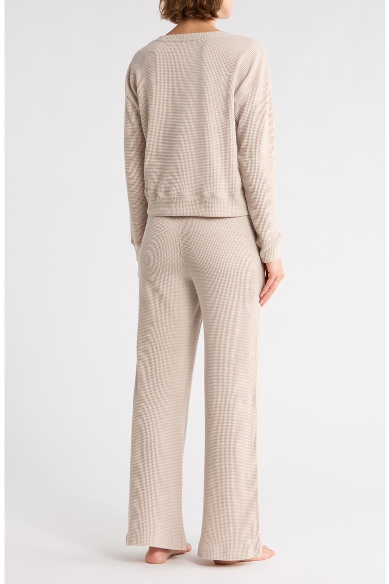 Long Sleeve Top & Pants Waffle Knit Pajamas, Alternate, color, SHADOW ROCK