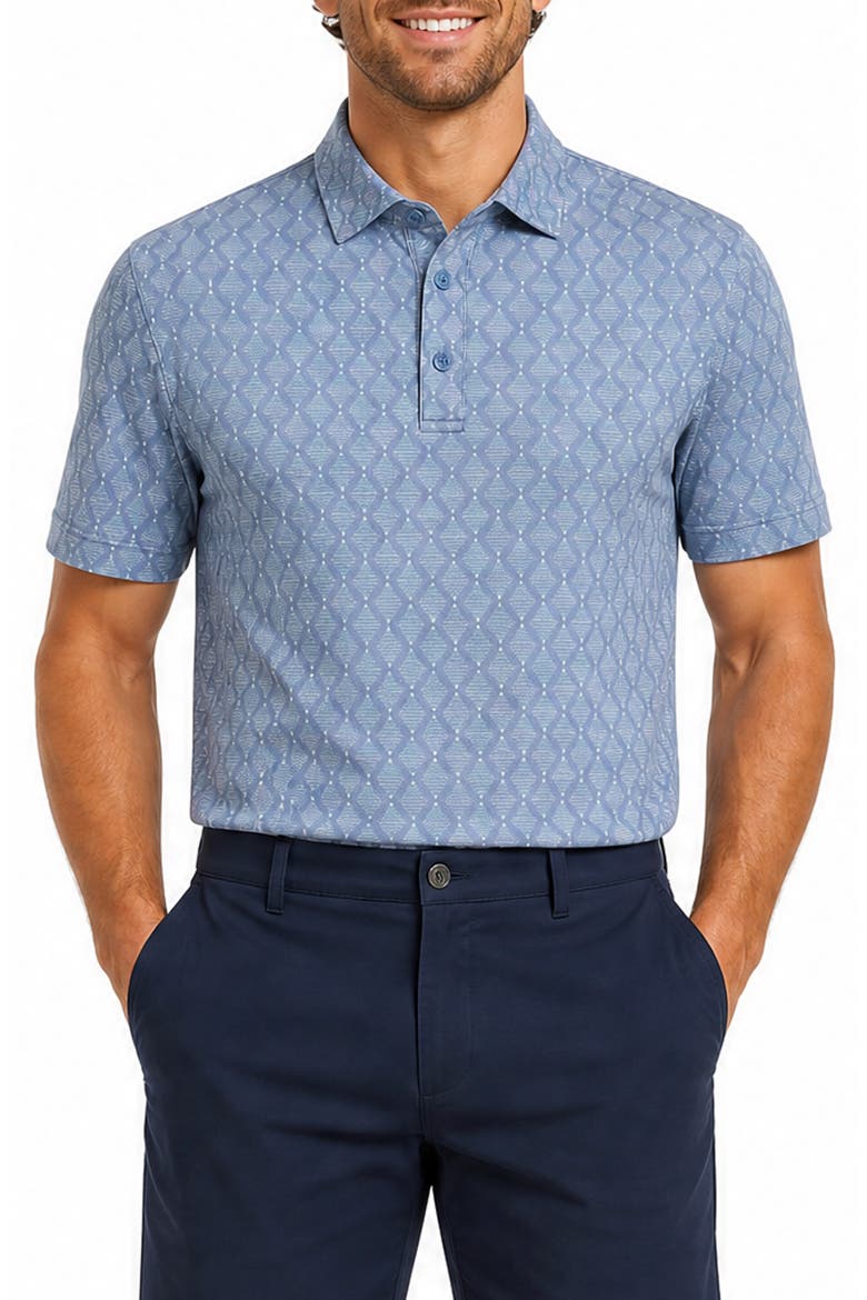 Brush Stroke Stripe Performance Polo, Main, color, NAVY