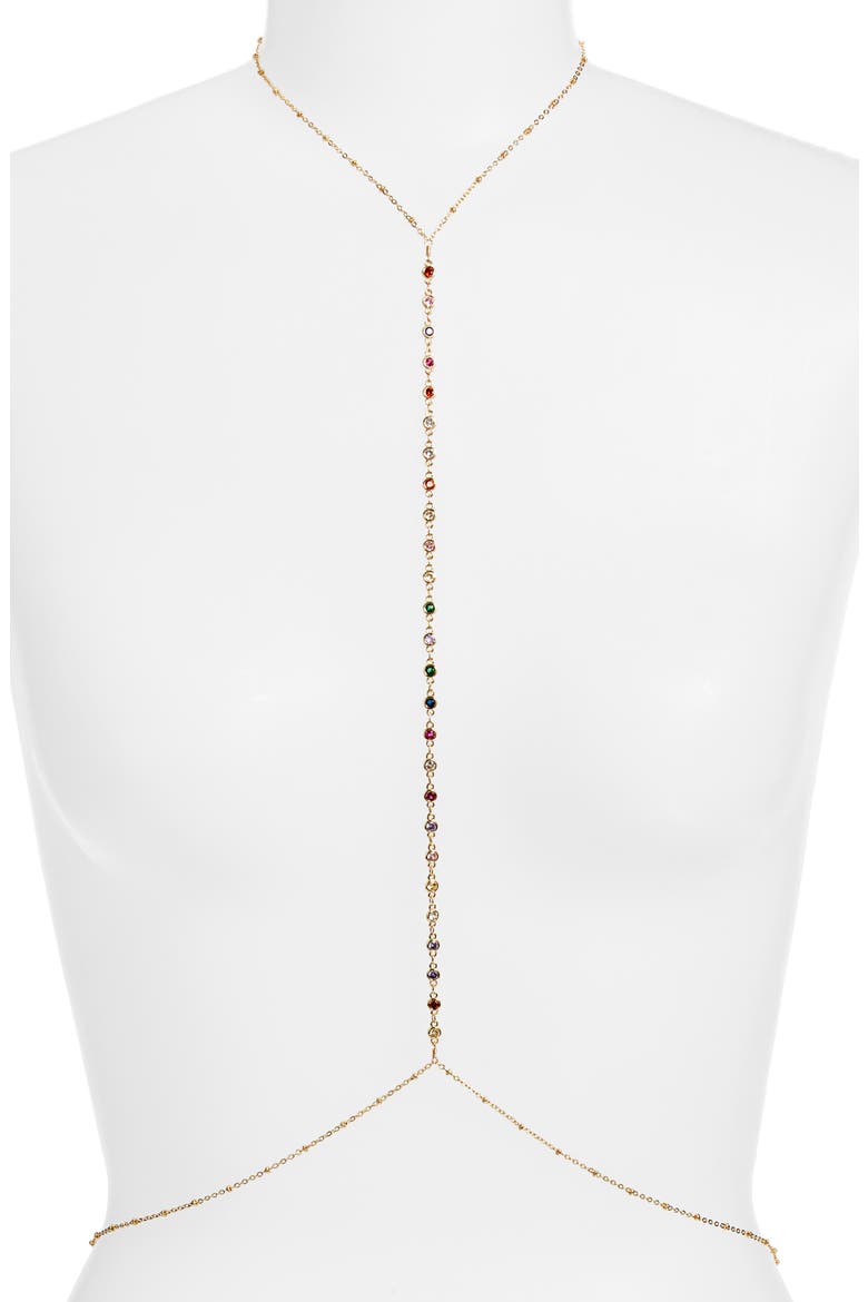 Rainbow Station Body Chain, Main, color, MULTI/ GOLD