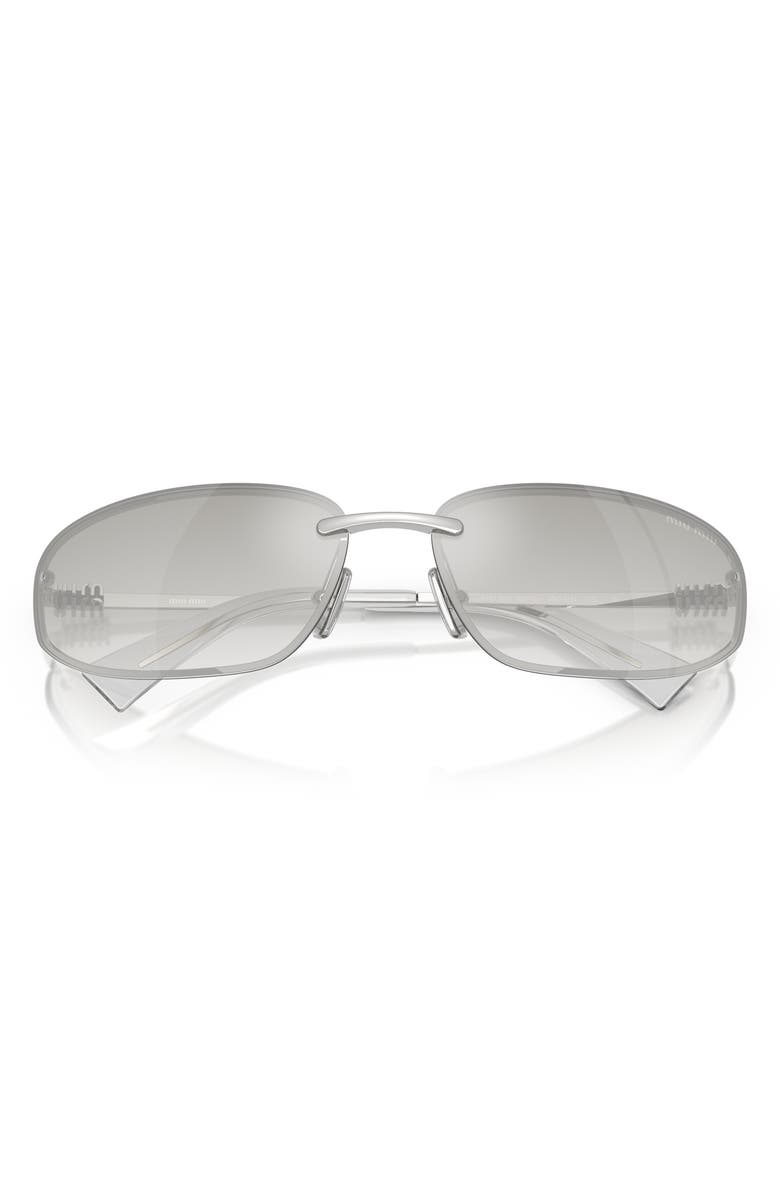 Miu Miu 69mm Oversize Oval Sunglasses, Main, color, Silver