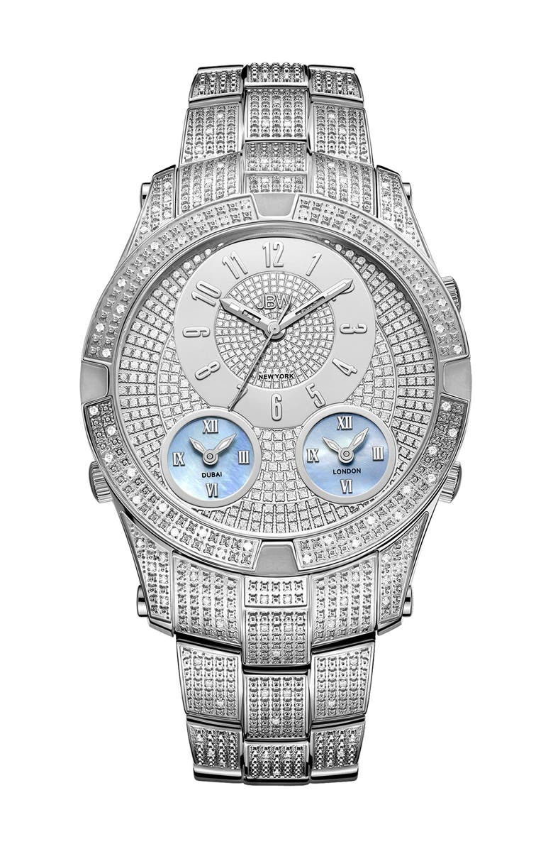 JBW Jet Setter III Diamond Bracelet Watch, 46mm, Main, color, 