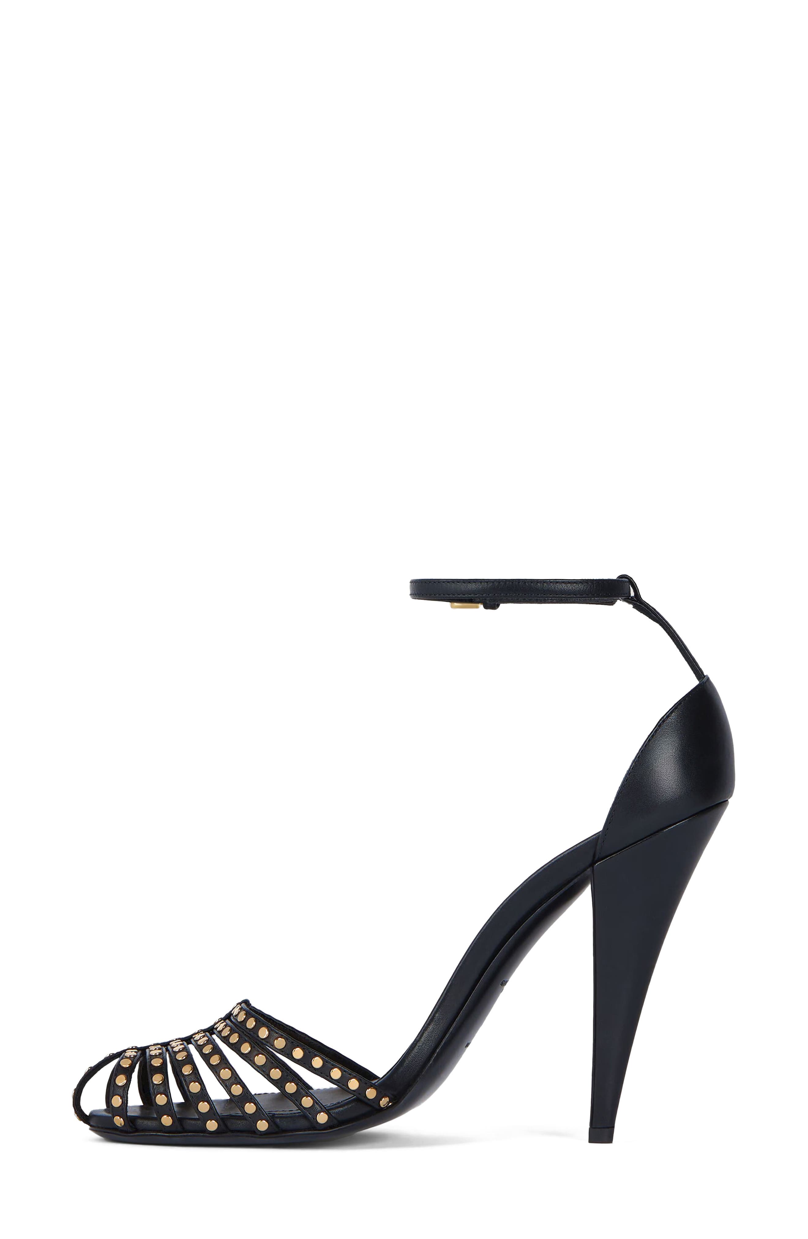 Givenchy Cage Studded Sandal, Alternate, color, Black