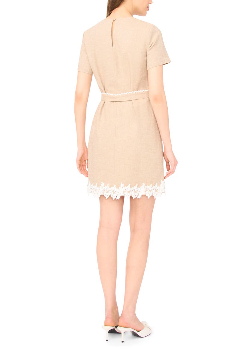 Lace Trim A-Line Minidress, Alternate, color, TOFFEE