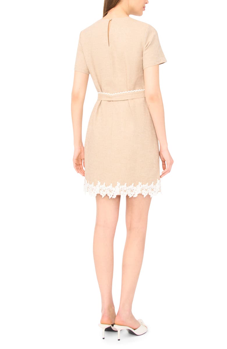 CeCe Lace Trim A-Line Minidress, Alternate, color, Toffee