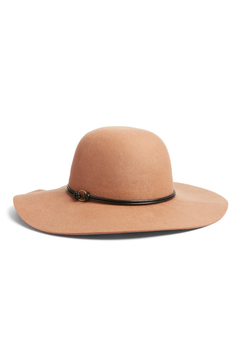 Wide Brim Wool Floppy Hat, Main, color, CAMEL COMBO