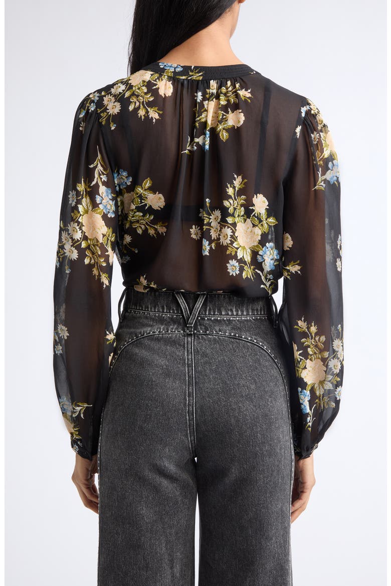 Ashlynn Silk Chiffon Blouse, Alternate, color, BLACK MULTI