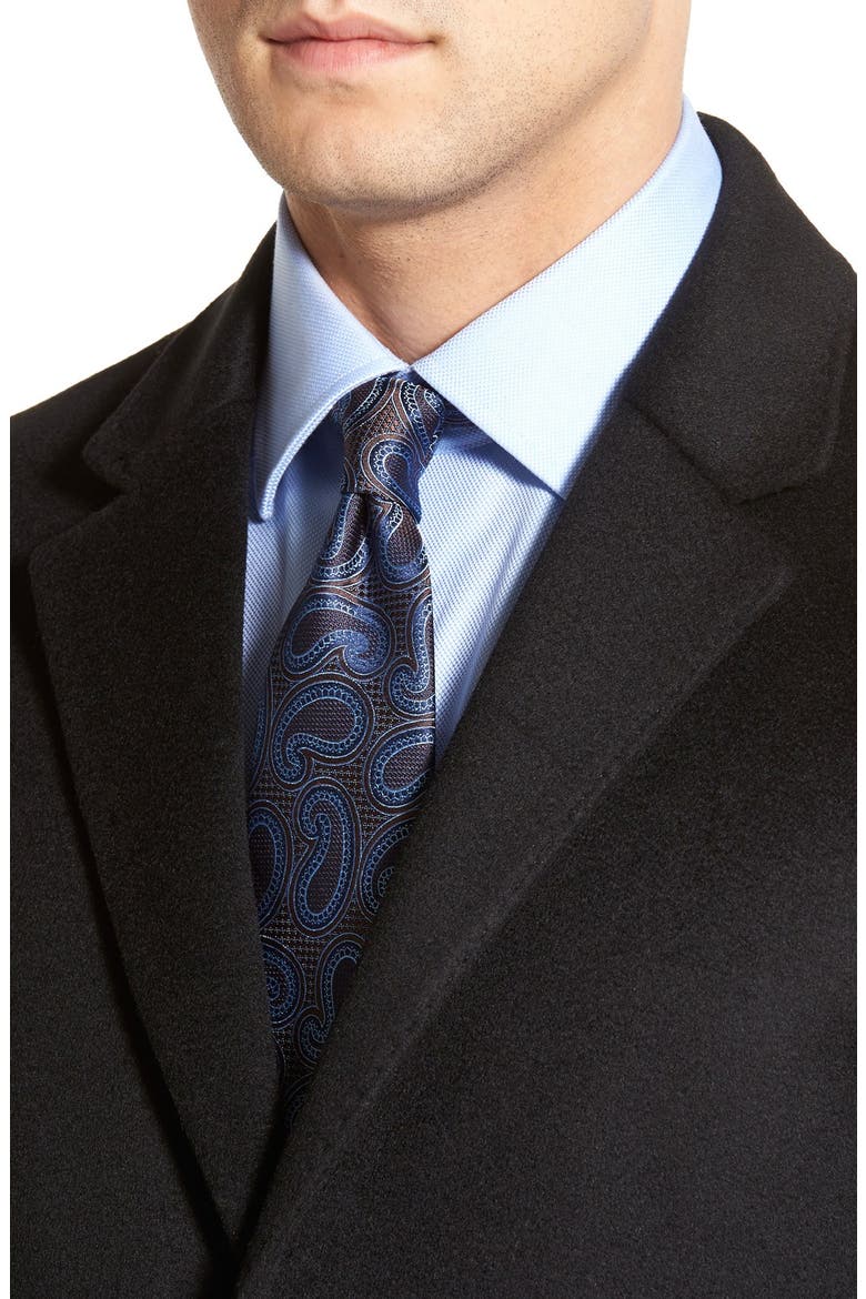 Sheffield Classic Fit Wool & Cashmere Overcoat, Alternate, color, BLACK
