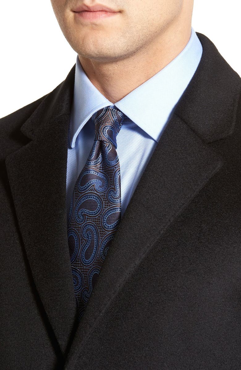 Hart Schaffner Marx Sheffield Classic Fit Wool & Cashmere Overcoat, Alternate, color, Black